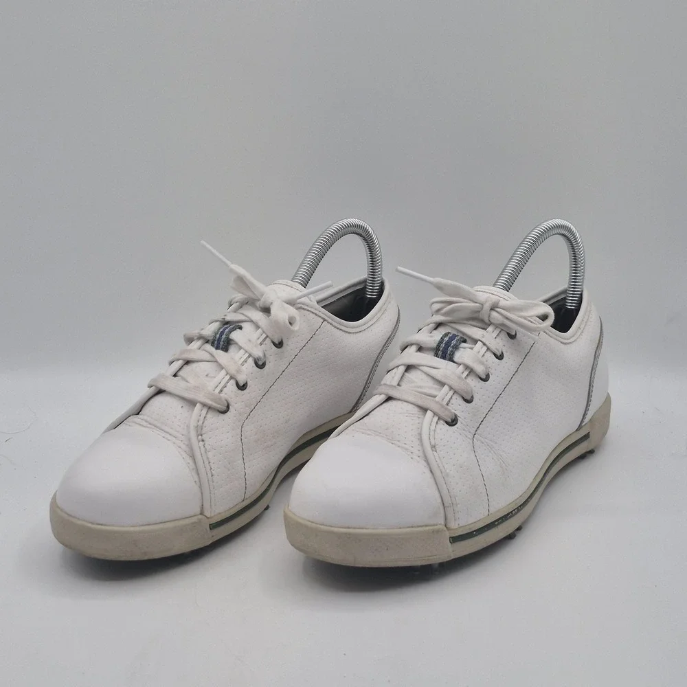 FootJoy Golf Shoes Mens 7.5M White Leather EComfort Cleats Softspikes‎ 98749